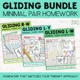 Gliding Minimal Pairs Homework BUNDLE | Speech Therapy |
