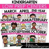 Kindergarten Centers Low Prep Math and Literacy Centers Bundle