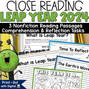 Preview of Leap Year 2024 Reading Passages Leap Year Day Activities Worksheets