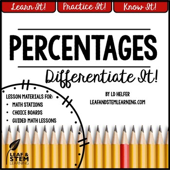 Preview of Percents Differentiated Lesson Activities and Centers