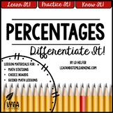 Percents Differentiated Lesson Activities and Centers