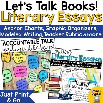 Preview of Baby Literary Essay Analysis Graphic Organizers Templates Writing About Reading