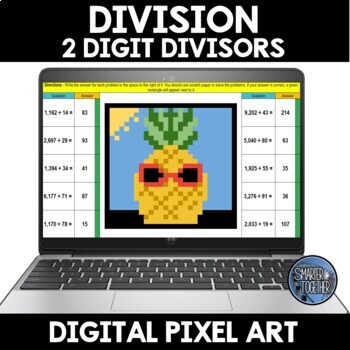 Preview of Long Division Two Digit Divisor Digital Pixel Art