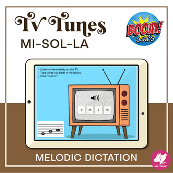 Preview of Music Solfege Activity - Mi Sol La - Melodic Dictation Game - BOOM CARDS