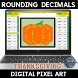 Rounding Decimals Thanksgiving Digital Pixel Art