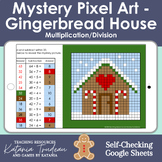 Mystery Pixel Art-Gingerbread House - Multiplication and Division