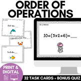 Order of Operations Digital & Printable Task Cards 5.OA.1