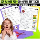 Read & Match Decodable Sentences Science of Reading Litera