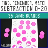 Subtraction within 20 Matching Game: Math Fact Center Revi
