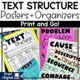 Text Structure Posters Anchor Charts Graphic Organizers 3r