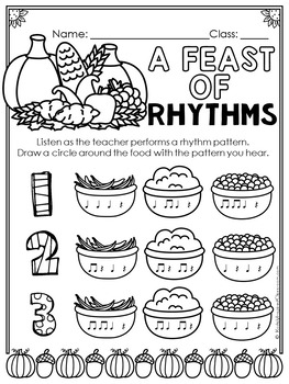 Music Worksheets for Thanksgiving {Ready Set Print} by ...