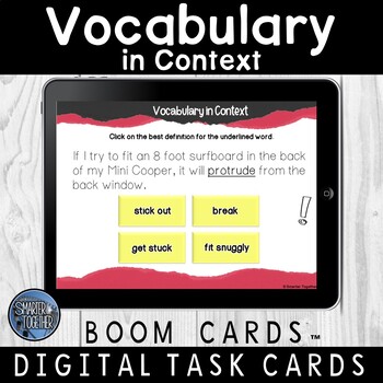 Preview of Vocabulary in Context Boom Digital Task Cards