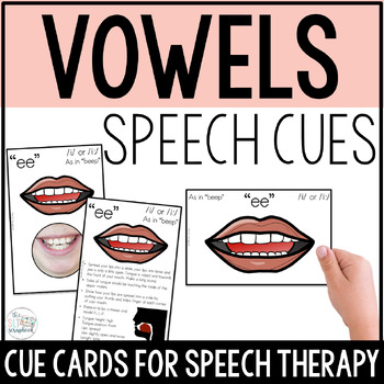 Preview of Vowel Sounds Cue Cards - Speech Therapy Visuals for Articulation - Speech Cues