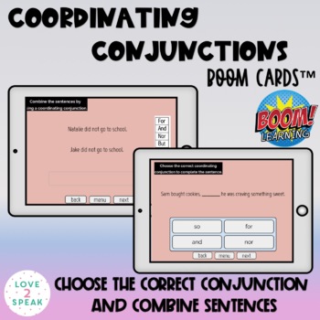 Preview of Coordinating Conjunctions Boom Cards ™
