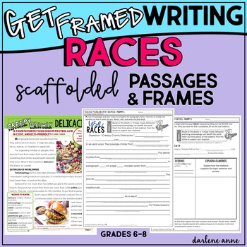 Preview of RACES Writing Paragraph Frames Practice