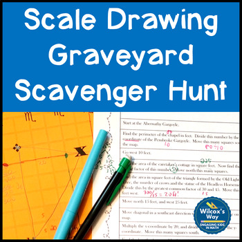 Preview of Graveyard Scale Drawing Scavenger Hunt Activity