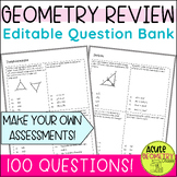 Geometry End of Year Review Question Bank - Geometry Final