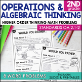Higher Order Thinking Word Problems 2nd Grade OA 2.1 - 2.2
