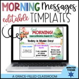 Morning Message Editable Template Slides Winter Themed