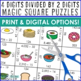 4 Digit by 2 Digit Division Activities, Games, Test Prep, 