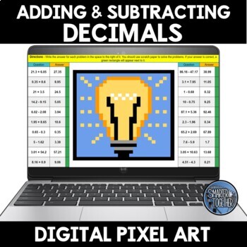 Preview of Adding and Subtracting Decimals Digital Pixel Art