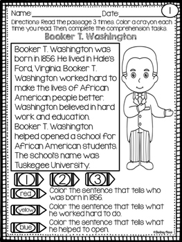 Black History Month Reading Passages by Brittney Marie | TpT