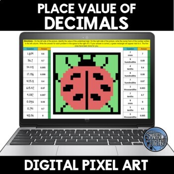 Preview of Decimal Place Value Digital Pixel Art