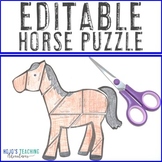 EDITABLE Horse Craft: Use for Farm Theme classroom decor o