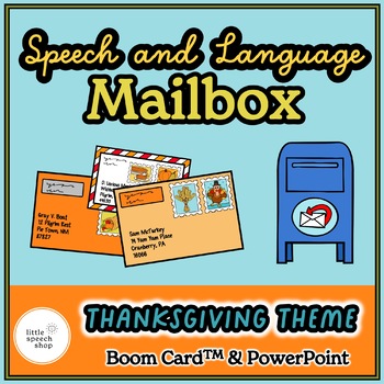 Preview of Speech and Language Mailbox Game - Thanksgiving Theme - PowerPoint & Boom Cards™