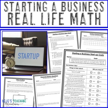 Preview of Starting a Business: Real World Math Project: Personal Financial Literacy