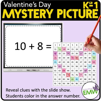 Preview of Valentine's Day 100 Chart Mystery Picture - easy prep