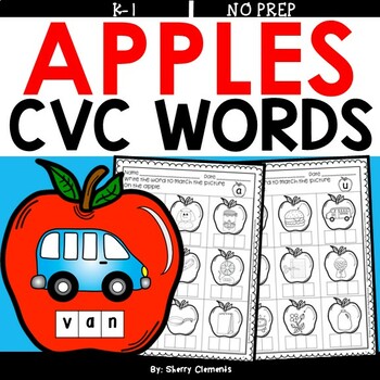 Preview of Fall CVC Words | Apples | Worksheets | Write the Word