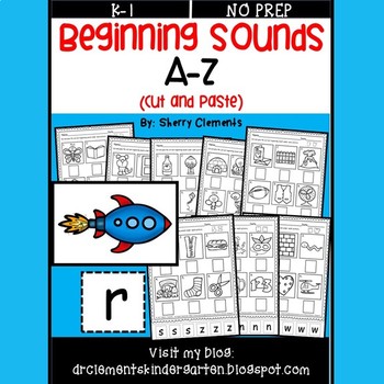 Preview of Beginning Sounds Worksheets | Phonics | Cut and Paste | Alphabet | A-Z