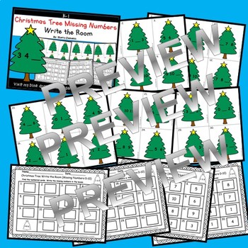 Christmas Tree Missing Numbers 0-10 by Sherry Clements | TpT