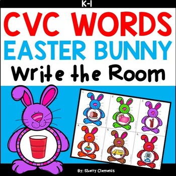 Preview of Easter CVC Words | Easter Bunny | Spring | Literacy Center | Write the Room