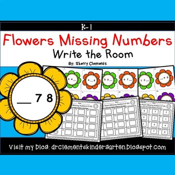Preview of Spring Missing Numbers | Number Order | Flowers | Math Center | Write the Room