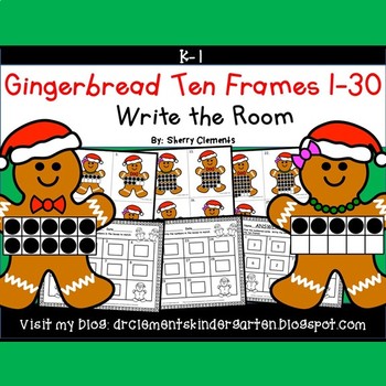 Gingerbread Ten Frames - 10, 20, 30 Frames - K.CC.1-4 Counting