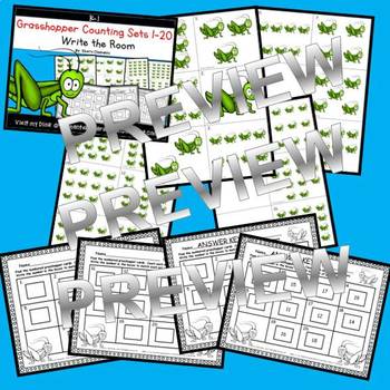 Grasshopper Write the Room Bugs (Counting Sets 1-20) by ...