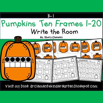 Preview of Thanksgiving Ten Frames | Pumpkins | Fall | Math Center | Write the Room