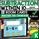 Subtraction to 10 using BOOM CARDS | K.OA.A.1