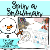 Snowman Language Activity for Speech therapy- No Prep!