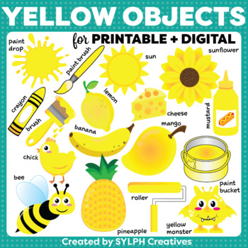 Yellow Objects Moveable Clipart For Esl Activities By Sylph Creatives
