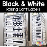 10 Drawer Cart Labels - Editable Black and White