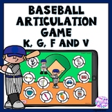 Boom Cards Baseball Articulation Game for K, G, F and V