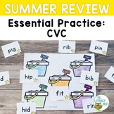 Summer Review: CVC | Phonics Packs Activities Words Worksheets