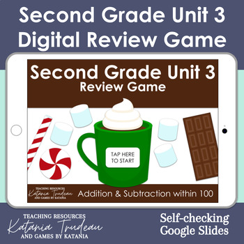 Preview of Second Grade Math Unit 3 Digital Review Game