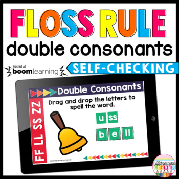 Preview of Floss Rule & ZZ Double Consonants Phonics Boom Cards Spelling Boom Cards