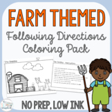 Farm Themed Following Directions Coloring Pack- Mixed directions