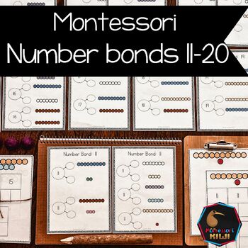 Preview of Montessori colored bead number bonds 11-20