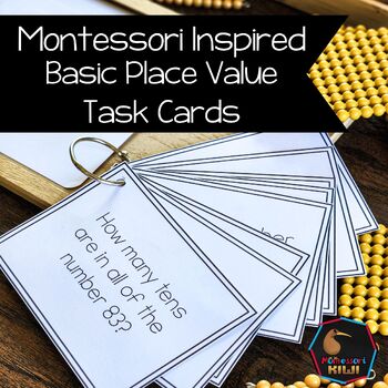 Preview of Montessori math: basic place value task cards (Golden Bead Work)